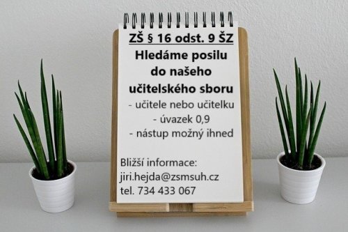 Hledáme učitele nebo učitelku